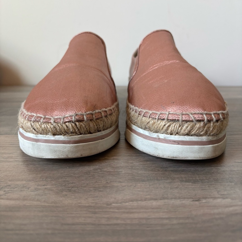 Jimmy Choo Women Espadrille 10 Copper Shoes‎  Metallic Jute Trim Size 40 Slip On - Picture 2 of 11